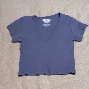 Big Bud Press Purple V-Neck Tee Faded Grape size L